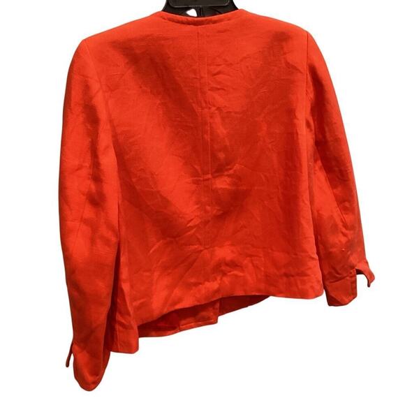 Talbots Womens Linen Blazer Size 12WP Classic Preppy Work Career Business Orange - Picture 4 of 8